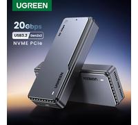 Custodia SSD UGREEN da 20Gbps NVMe gilet di raffreddamento integrato custodia SSD in alluminio da M.2 a USB3.2 Gen2x2 adattatore SSD per custodia M.2 NVME PCIE