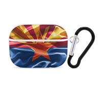 Custodia standard per AirPod Pro con bandiera dell'Arizona, cover rigida antigraffio in policarbonato con portachiavi, accessorio per AirPod Pro 2°/1° custodia per donne e uomini, stile bianco