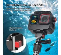 Custodia subacquea impermeabile da 80M per Insta360 Ace Pro 2 Custodia subacquea Gabbia protettiva Telaio a sgancio rapido Supporto per luce per scarpa fredda