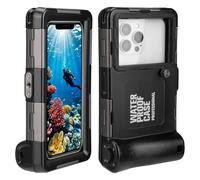Custodia subacquea universale per smartphone da 4,7 - 6,9 pollici, protezione professionale [15 m/50 ft], touch screen, con mirino anti-appannamento, custodia impermeabile per snorkeling, surf, foto e