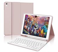 Custodia Tastiera per iPad 10.2 9a Gen 2021/8a Gen 2020/7a Generazione 2019/iPad Air 3/iPad 10.5 2017, Cover Protettiva con Supporto per Apple Pencil, Tastiera Italiana Rimovibile per ipad, Rosa