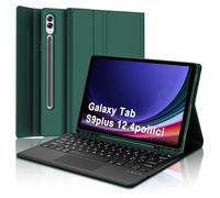 Custodia Tastiera Per Samsung Galaxy Tab S10 Plus / S9 Plus 12.4 Pollici | Cover Bluetooth Rimovibile Italiano Tastiera Per Samsung Galaxy Tab S10+/S9 FE+ 12.4 Pollici con Touchapd, Verde