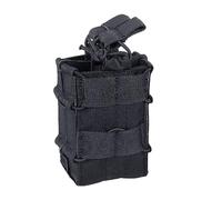 Custodia Tattica Molle per Caricatore Singolo/Doppio A Cielo Aperto per M4 M14 M16 AR15 G36 (Doppio-Nero)