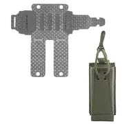Custodia Tattica per Mag da 9 Mm e Adattatore Laterale, di Attacchi MOLLE | Fibra di carbonio, verticale a orizzontale, convertitore tasca porta-caricatore singola, per cintura tattica