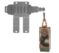 Custodia Tattica per Mag da 9 Mm e Adattatore Laterale, di Attacchi MOLLE | Fibra di carbonio, verticale a orizzontale, convertitore tasca porta-caricatore singola, per cintura tattica