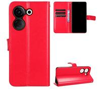 Custodia Tecno Camon 20 PRO [Custodia Portafoglio] [Staffa] [Slot per schede] [Flip Cover Magnetica] Compatibile con Lo Smartphone Tecno Camon 20 PRO(Rosso)