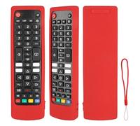 Custodia Telecomando in Silicone Compatibile Con LG AKB74915324 AKB76037605 AKB76040301 AKB74915346 AKB75375608 TV Telecomando Copertura Protettiva Antiurto Con un Cordino(Rosso)