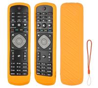 Custodia Telecomando in Silicone Compatibile Con Philips RM-L1225 RML1225 TV Telecomando Copertura Protettiva Antiurto Con un Cordino(Arancia)