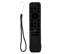 Custodia telecomando TV in silicone morbido resistente antigraffio antiscivolo con foro preciso protezione shock con laccio salvaslittamento per telecomandi universali (Nero)