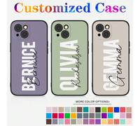 Custodia telefonica personalizzata in TPU con elementi a forma di lettera, rosa, blu, compatibile con iPhone 11/13/14/15 Pro Max, colori alla moda rosa shocking, blu reale, cachi, bordeaux, rossa, ada