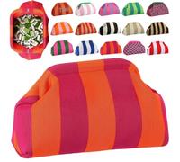 Custodia Tessere Del Mahjong,pochette All'uncinetto,borsa Righe Spiaggia | Il Morbido Materiale A Maglia Protegge Le Tessere Del Mahjong Ed È Compatto E Portatile(Red orange)