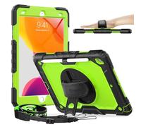 Custodia Timecity per iPad 10,2 (iPad 9a / 8a / 7a Generazione 2021/2020/2019). Con Supporto Girevole a 360 Gradi, Cinturino da Polso [Portapenne/Proteggi Schermo] Tracolla. per iPad 10.2 - Verde