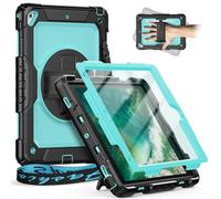 Custodia Timecity per iPad 9.7 (iPad Air 2 / iPad 6a / iPad 5a Generazione). Bambini Antiurto, con Supporto Girevole a 360 Gradi, Tracolla [Portapenne e Proteggi Schermo]. per iPad 9.7 - Blu Scuro