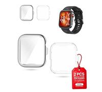 Custodia toergy compatibile con Huawei Watch Fit 5 Pro Pro - Design integrato per la massima protezione dello smartwatch, PC + schermo pellicola temperata, antigraffio, trasparente, argento