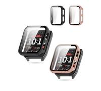 Custodia toergy compatibile con smartwatch Garmin Venu X1, design integrato per la massima protezione dello smartwatch, PC + schermo pellicola temperata, antigraffio, nero, rosa
