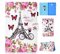 Custodia TPU slim per Samsung Galaxy Tab A 10.5 Case -PU in pelle morbida con funzione Auto Wake/Sleep per Samsung Galaxy Tab A SM-T590 / SM-T595 10.5 pollici 2018-Flower tower