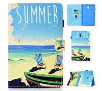 Custodia TPU slim per Samsung Galaxy Tab A 10.5 Case -PU in pelle morbida con funzione Auto Wake/Sleep per Samsung Galaxy Tab A SM-T590 / SM-T595 10.5 pollici 2018-Beach 2
