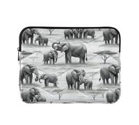 Custodia trapuntata per computer portatile, motivo elefante, con fodera in | Custodia per il trasporto dello zaino, profilo 2 cm, imbottitura in cotone perlato
