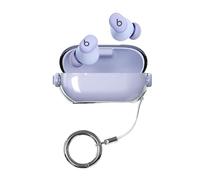 Custodia trasparente compatibile con Beats Solo Buds con blocco creativo, copertura anti-smarrimento per auricolari Bluetooth Beats Solo Buds (viola trasparente)