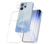 Custodia trasparente compatibile con Oppo Reno 15 F 5G / Reno 15 FS 5G, custodia 5 in 1 silicone trasparente 2 protezioni per schermo, 2 protezioni per obiettivo in TPU, trasparente