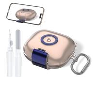 Custodia trasparente in TPU per Beats Powerbeats Pro 2, protezione dalle cadute a 360°, con nodo ad anello per carriera inclusa, penna per la pulizia, elegante e pratico (grigio trasparente)