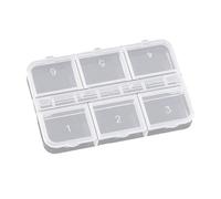 Custodia trasparente multifunzionale con 6 sezioni per accessori per unghie, cancelleria, sottile, portatile, contenitore per oggetti artigianali