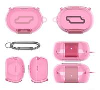 Custodia trasparente per auricolari Bose per quietcomfort II per ultra trasparente, antiurto, profilo sottile, resistente alla polvere, da viaggio, 5,3 x 8,3 cm (rosa trasparente)