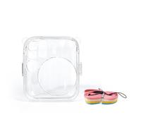 Custodia trasparente per fotocamera Instax Mini 13, custodia protettiva rigida in cristallo, resistente ai graffi e alle cadute, custodia sottile, Trasparente, Single protective case -lanyard