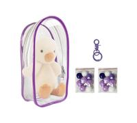 Custodia trasparente per portachiavi, borsa portaoggetti per piccole bambole, impermeabile, in cotone, espositore per bambole con palline per bambole anime dei cartoni animati
