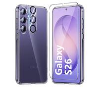 Custodia trasparente per Samsung Galaxy S26, custodia S26 con pellicola protettiva e protezione per fotocamera, sottile, antiurto, anti-giallo, trasparente, per Samsung S 26 5G 2026