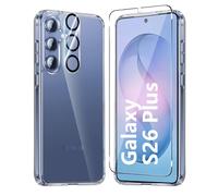 Custodia trasparente per Samsung Galaxy S26 Plus, custodia S26 Plus con pellicola protettiva e protezione per fotocamera, sottile, antiurto, anti-giallo, trasparente, per Samsung S 26 Plus 5G 2026
