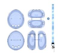 Custodia trasparente per Tamagotchi Paradise, custodia protettiva portatile antiurto, copertura protettiva rigida in PC trasparente accessori per Tamagotchi Paradise con cordino (trasparente azzurro)
