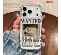 Custodia trasparente per telefono con cartellone ricercato di Roronoa Zoro di One Piece, compatibile con iPhone 17/17 Pro/17 Pro Max/17 Air/16/15/14/13/12/11/X, custodia per iPhone 17 Pro Max, custodi