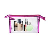 Custodia trasparente per trucco da viaggio con chiusura lampo, organizer per cosmetici, organizer per cosmetici, organizer per cosmetici, rosa rosso, Se référer au descriptif, Fare riferimento alla