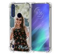 Custodia trasparente personalizzata per Motorola Moto One Fusion, immagine personalizzata/nome/logo, custodia protettiva trasparente morbida per airbag