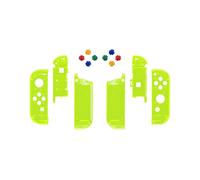 Custodia trasparente personalizzata verde lime brillante con pulsanti completi per Nintendo Switch JoyCon e