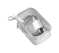 Custodia trasparente portatile con portachiavi - custodia multifunzionale | organizer antipolvere cavo di ricarica per organizer elettronico, cancelleria, viaggi uso quotidiano