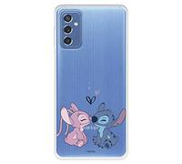 Custodia ufficiale Lilo & Stich Angel & Stitch Beso per Samsung Galaxy M52 5G trasparente per proteggere il tuo telefono cellulare Custodia morbida in silicone con licenza ufficiale Lilo & Stitch