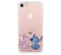 Custodia ufficiale Lilo & Stitch Angel & Stitch Kiss per iPhone 7 - iPhone 8 custodia per proteggere il tuo telefono con licenza ufficiale Disney, custodia flessibile in silicone Apple