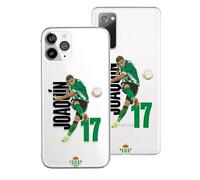 Custodia ufficiale Real Betis Balompié Joaquín per iPhone 12 Mini | Licenza ufficiale Real Betis Balompié · Scudo verde bianco · Silicone trasparente antiurto