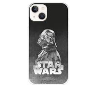 Custodia ufficiale Star Wars per iPhone 14, Dark Vador su sfondo nero per proteggere il tuo telefono. Custodia in silicone flessibile con licenza ufficiale Star Wars
