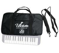 Custodia UKAM imbottita da 10 mm con borsa. per mini-tastiere 32 Note compatibile con: Casio SA46/SA47, SA-50/SA-51, OQAN QKB32 e KURZWEIL KP10. Dimensioni: 47 x 25 x 7 cm. Prodotto in Spagna (10 mm.