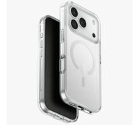 Custodia UNIQ Clario per iPhone 17 Pro con ricarica Magclick, trasparente.
