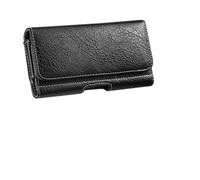 Custodia universale in pelle for telefono con clip da cintura e marsupio(Black,6.3 inch)