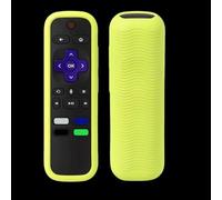 Custodia universale in silicone per telecomando Roku TV, Roku Express/Streaming Stick/Premiere, custodia universale in silicone per telecomando vocale Roku con cordino, giallo brillante