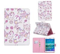 Custodia Universale per 9-10.1" Tablet, Portafoglio Cover Protettiva con Tasca per Schede per Huawei MediaPad T3 T5/M5 Lite 10,Galaxy Tab E 9.6/Tab A 10.1,Lenovo Tab4 10/TB-X103F,iPad 2018, Unicorno