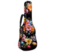 Custodia universale per chitarra acustica, adatta per chitarra acustica da 101/104/106 cm, custodia impermeabile con strato protettivo, corona di Pasqua nera, Multicolore, 42.9x16.9x4.7 in, Borsa per