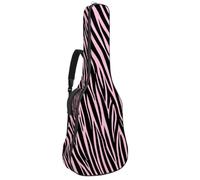 Custodia universale per chitarra acustica con scomparti multipli e protezione migliorata, motivo zebrato rosa, Multicolore, 42.9x16.9x4.7 in, Borsa per chitarra