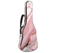 Custodia universale per chitarra acustica con scomparti multipli e protezione migliorata, texture marmo rosa, Multicolore, 42.9x16.9x4.7 in, Borsa per chitarra
