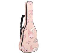 Custodia universale per chitarra acustica da 40/41/42 pollici, con scomparti portaoggetti, custodia impermeabile con protezione migliorata, silhouette animale rosa, Multicolore, 42.9x16.9x4.7 in,